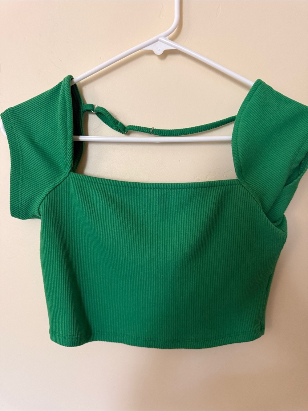 Rusttydustty Green Ribbed Crop Top Size Small Summer College Back to school
